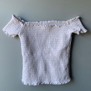 Ribbed off the shoulder Top